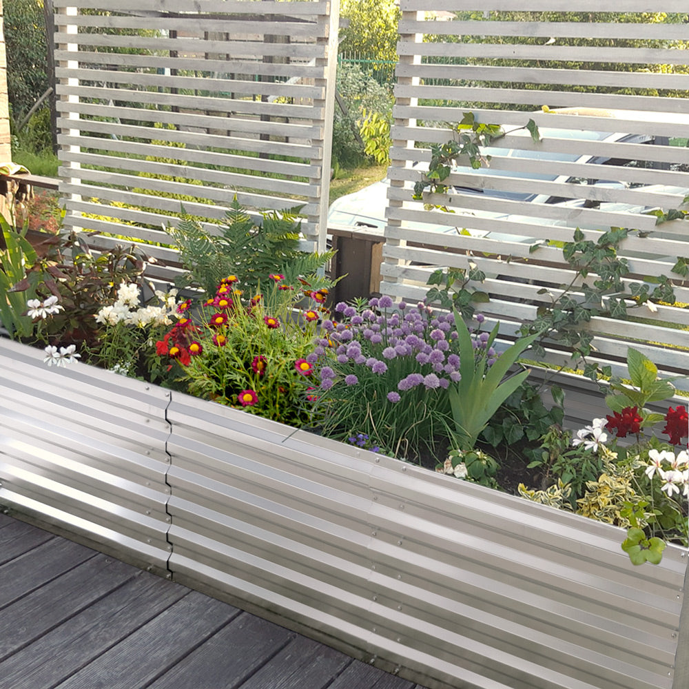 raised garden bed for tomatoes and flowers